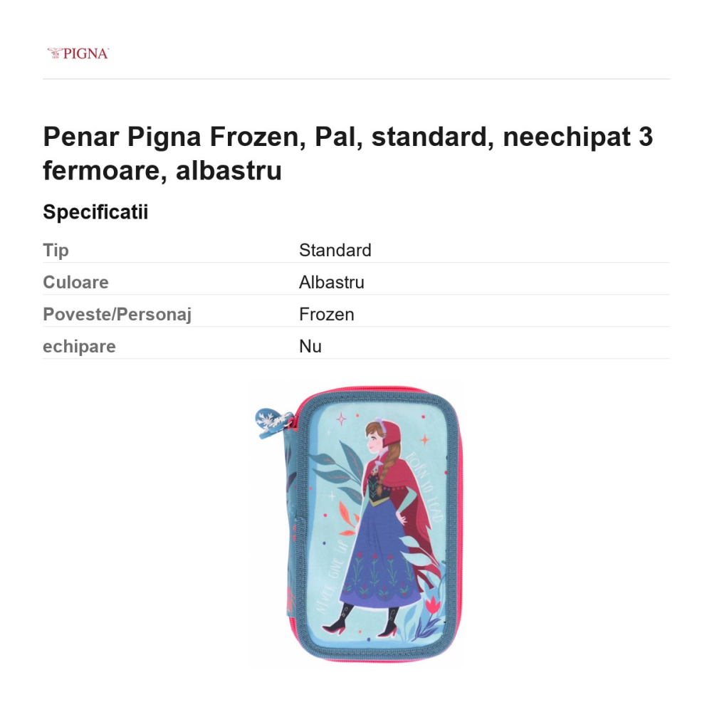 Penar Pigna Frozen, neechipat 3 fermoare pal, albastru [3]