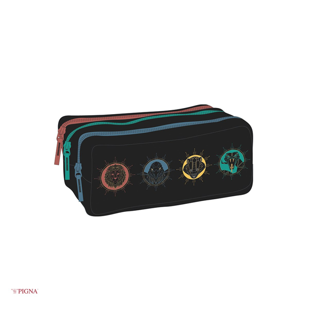 Penar Pigna Harry Potter, din poliester, etui dreptunghiular 3 fermoare, negru [4]