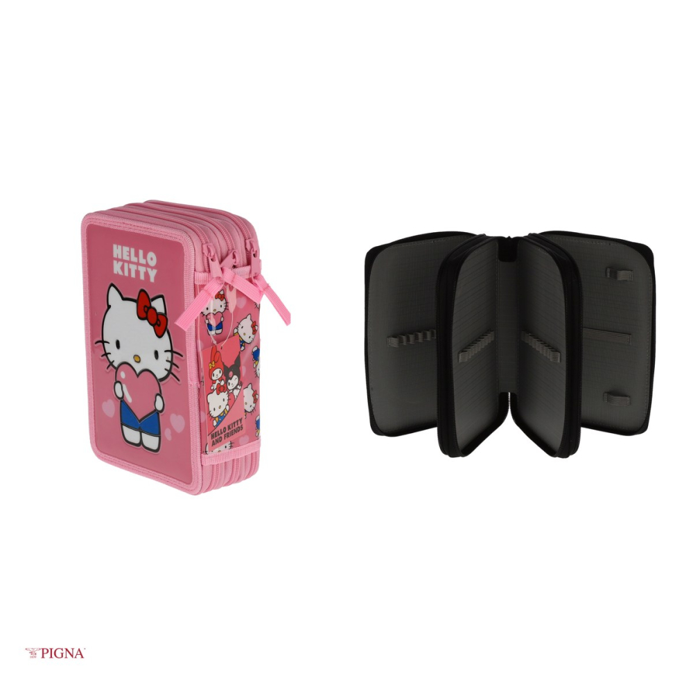 Penar Pigna Hello Kitty, din textil, neechipat 3 fermoare, roz, 20x13 mm [4]