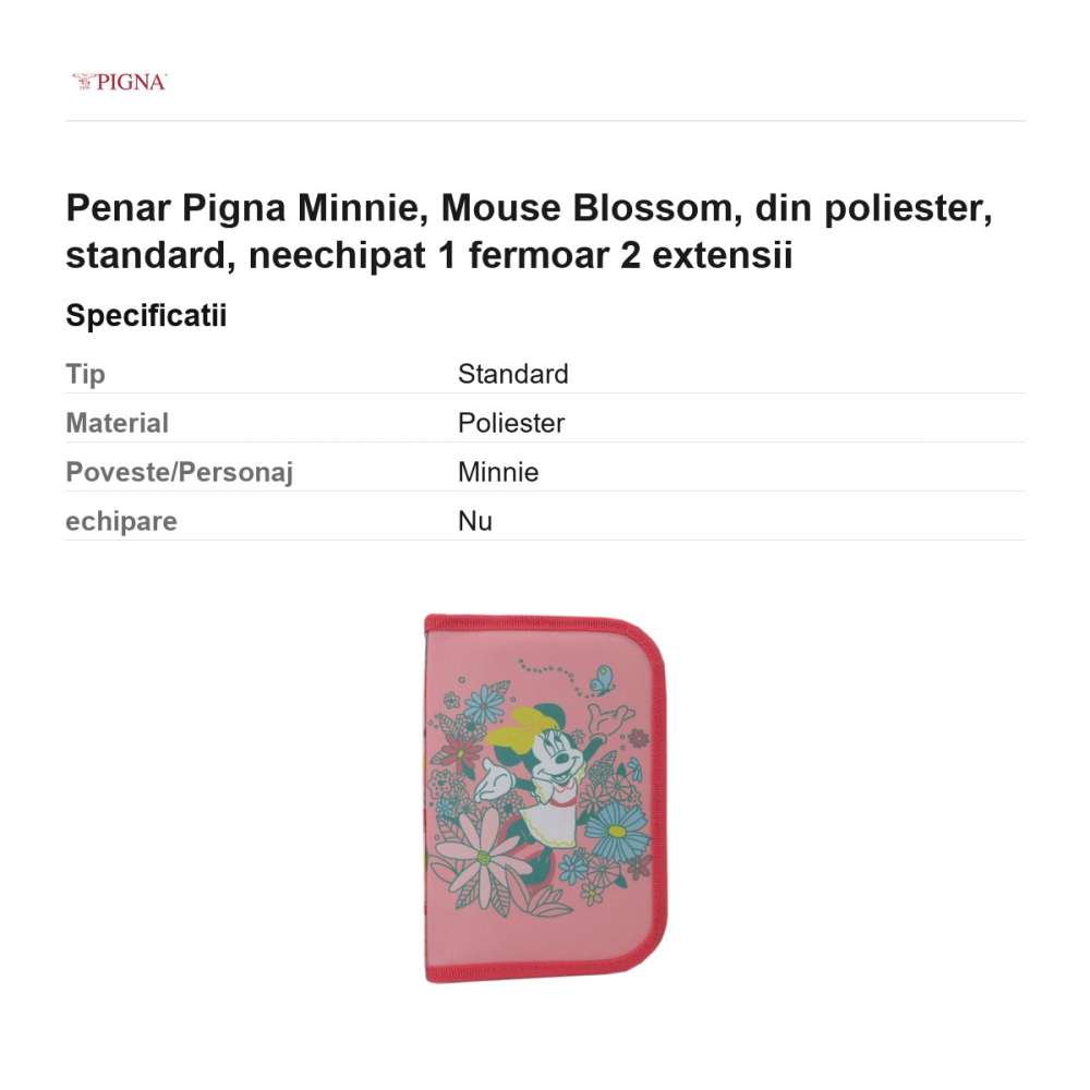 Penar Pigna Minnie, din poliester, neechipat 1 fermoar 2 extensii mouse blossom [3]