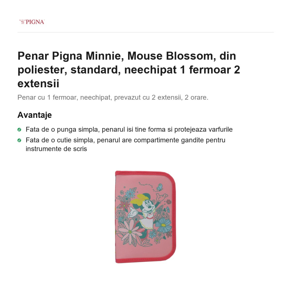 Penar Pigna Minnie, din poliester, neechipat 1 fermoar 2 extensii mouse blossom [2]