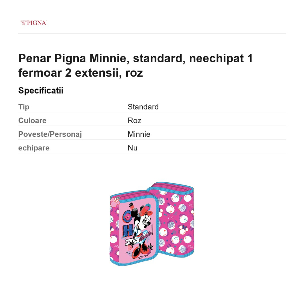 Penar Pigna Minnie, neechipat 1 fermoar 2 extensii, roz [3]