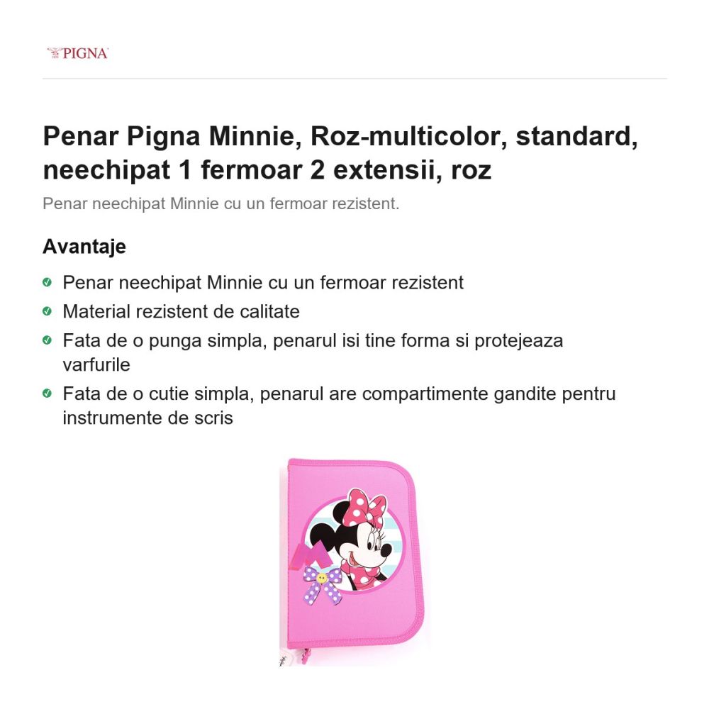 Penar Pigna Minnie, neechipat 1 fermoar 2 extensii roz-multicolor, roz [2]