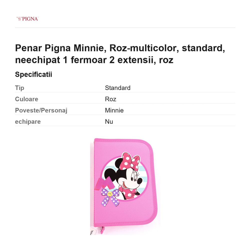 Penar Pigna Minnie, neechipat 1 fermoar 2 extensii roz-multicolor, roz [3]