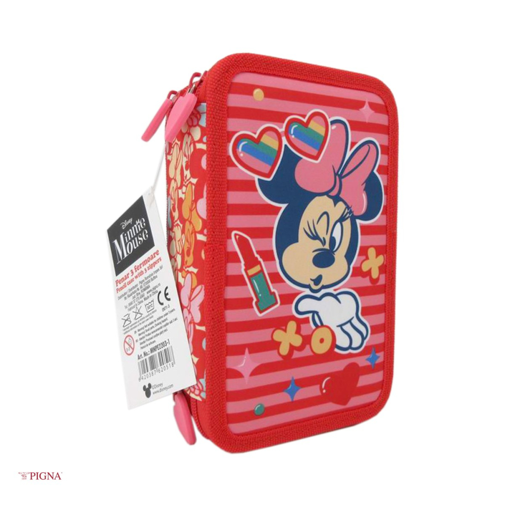 Penar Pigna Minnie, neechipat 3 fermoare mouse oops, rosu [4]