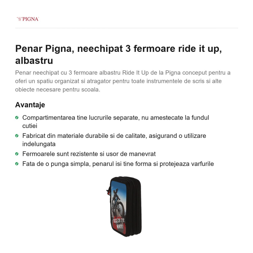 Penar Pigna, neechipat 3 fermoare ride it up, albastru [2]
