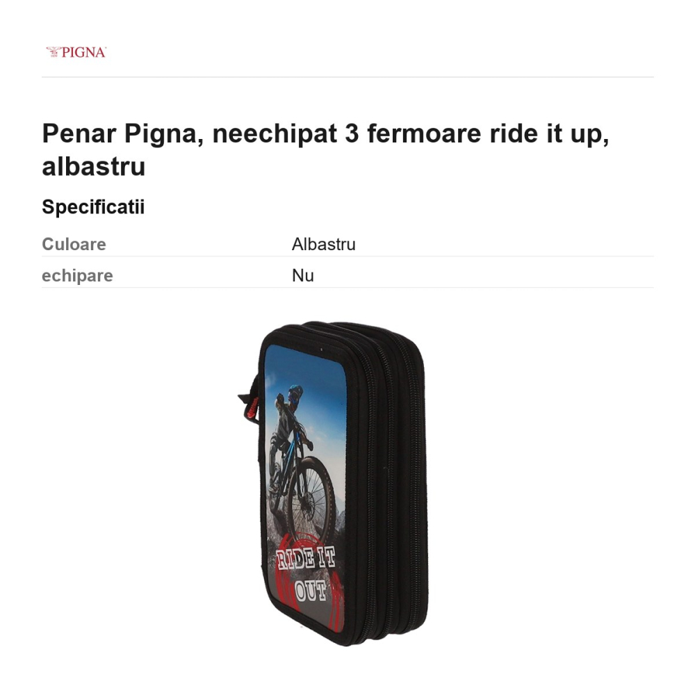 Penar Pigna, neechipat 3 fermoare ride it up, albastru [3]