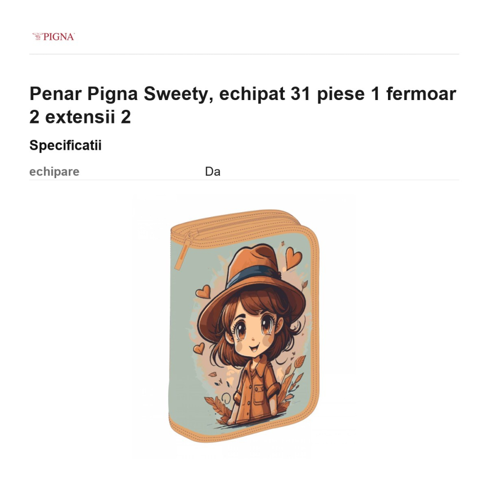 Penar Pigna Sweety, echipat 31 piese 1 fermoar 2 extensii 2 [3]