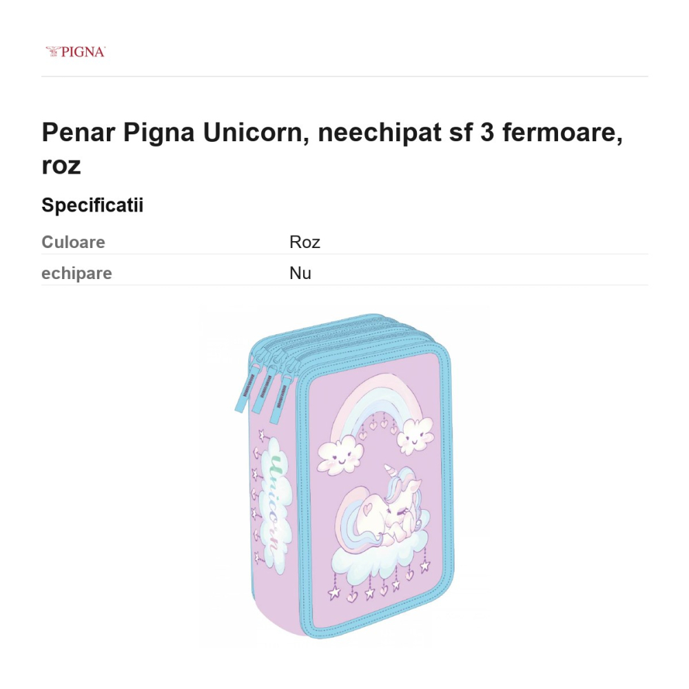 Penar Pigna Unicorn, neechipat sf 3 fermoare, roz [3]