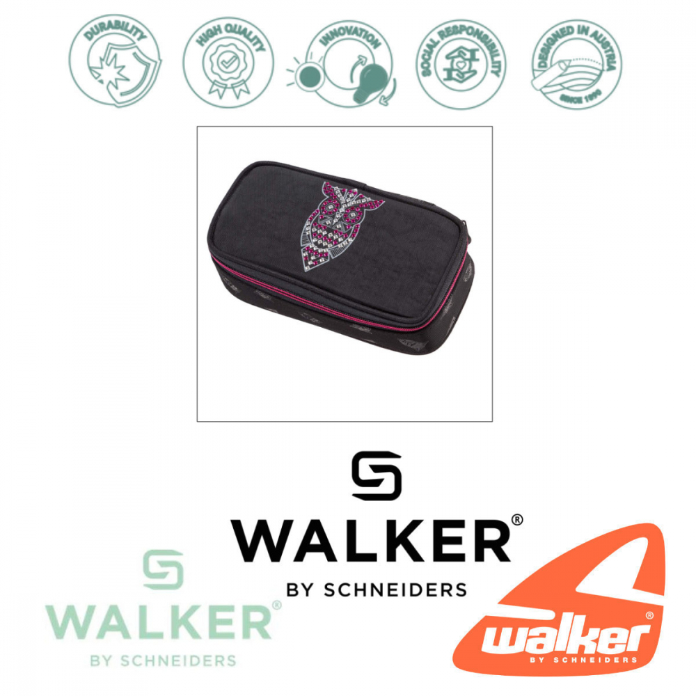 Penar Walker model Fame 2.0, oval, neechipat, 21 x 10 x 6 cm, cu fermoar, negru [4]