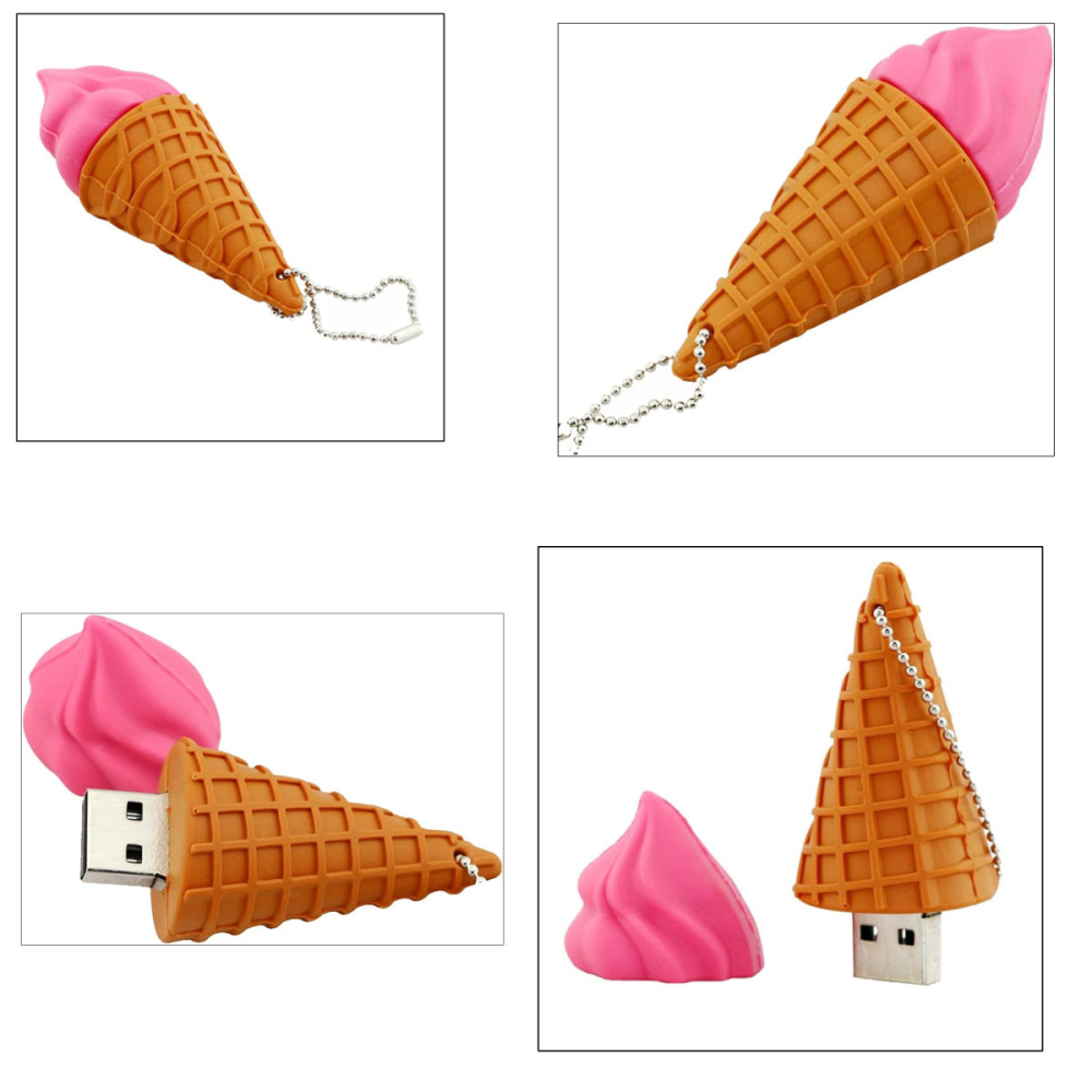 Pendrive USB 8GB cu Aplicator pentru Chei, Design distractiv Inghetata, Portabil si Practic pentru Date, Cadou [5]