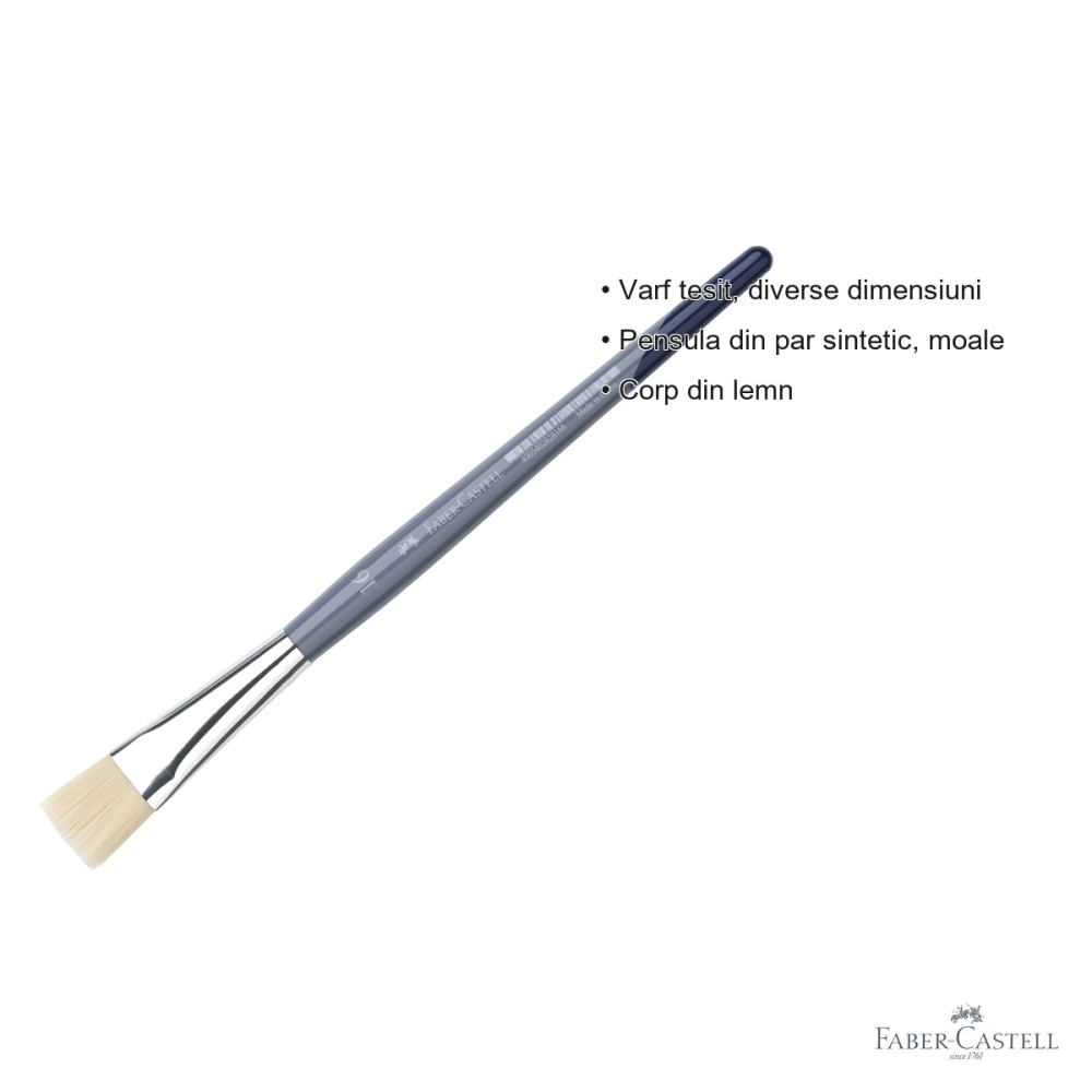 Pensula Faber-Castell Creative Studio nr. 16, varf tesit, par sintetic moale, pentru acuarela si culori solubile in apa [3]