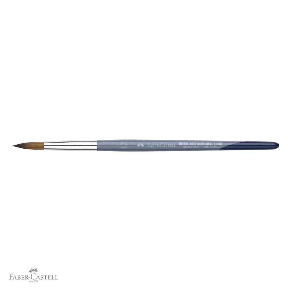 Pensula nr. 12 varf rotund Faber-Castell Creative Studio, par sintetic moale, pentru acuarela si culori solubile in apa [4]