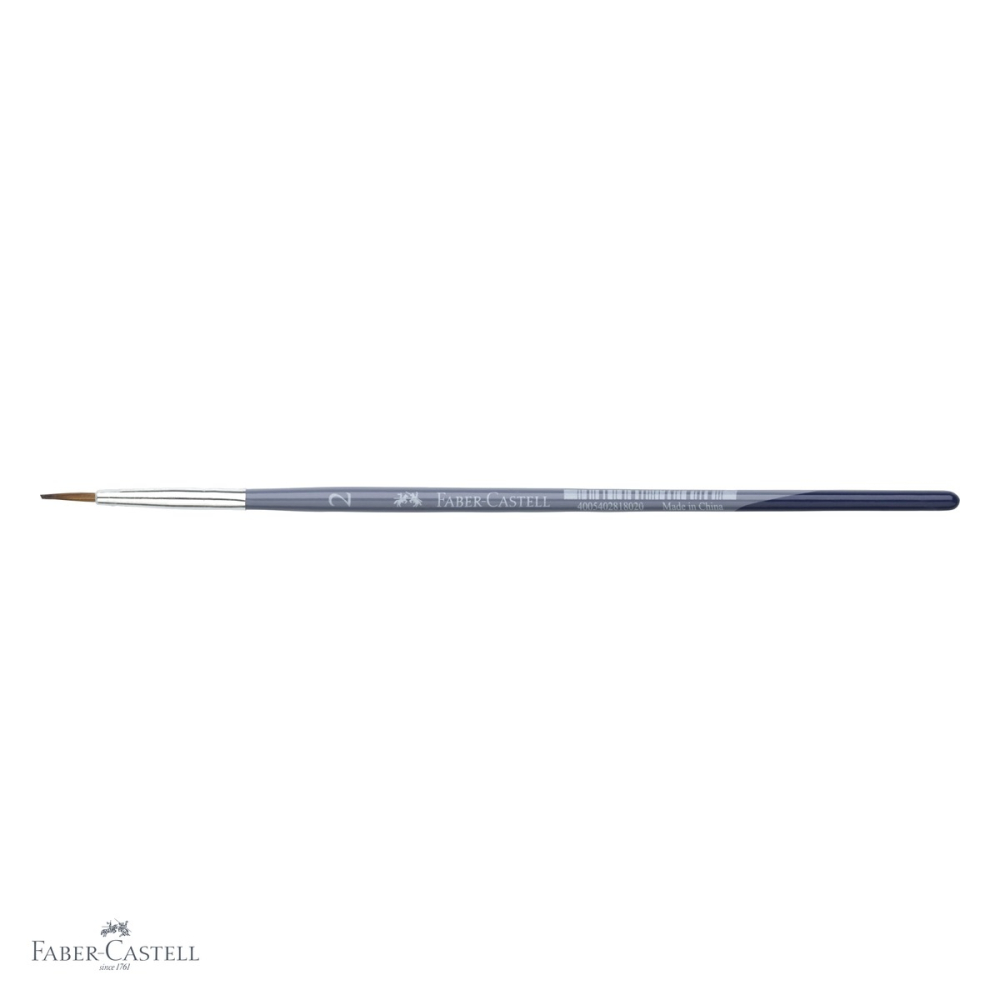 Pensula nr. 2 varf rotund Faber-Castell Creative Studio, par sintetic moale, pentru acuarela si culori solubile in apa [4]