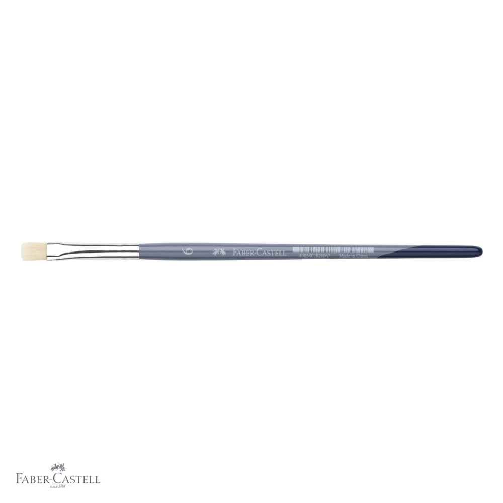 Pensula nr. 6 varf tesit Faber-Castell Creative Studio, par sintetic moale, pentru acuarela si culori solubile in apa [4]