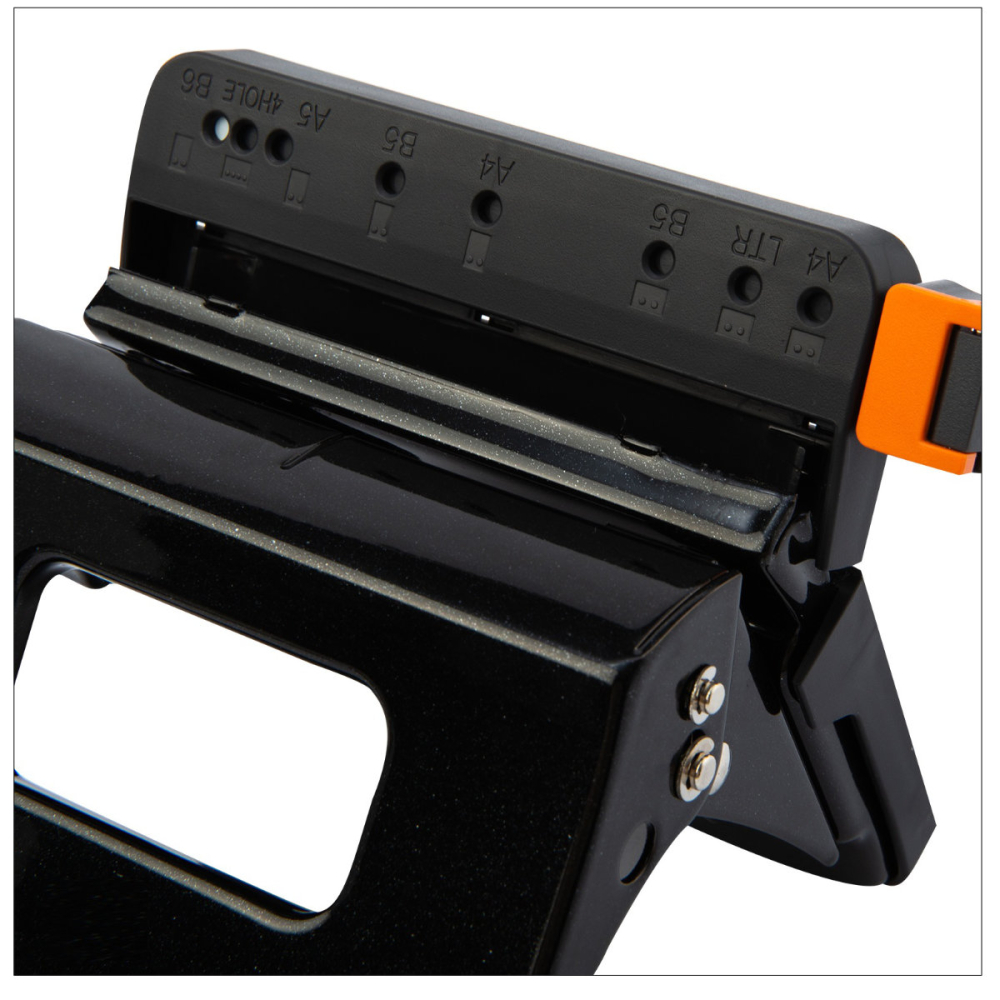 Perforator 25 coli E0142 negru, metalic, cu tehnologie effortless pentru reducerea efortului cu 50%, distanta 80 mm [3]