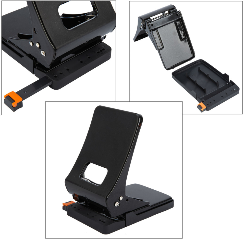 Perforator 45 coli E0143 negru, metalic, cu tehnologie patentata Efortless pentru reducerea efortului, distanta 80 mm, 860g [4]