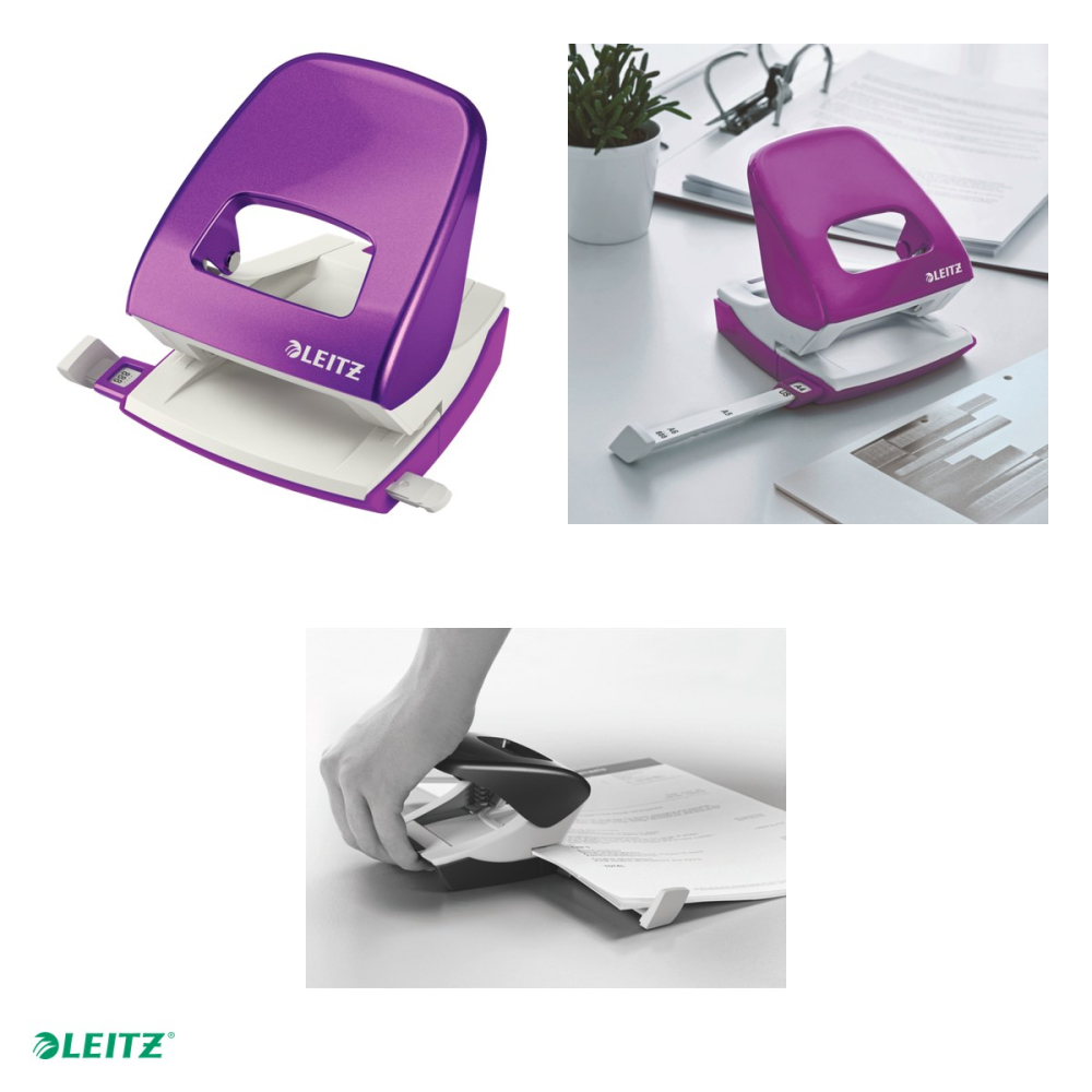 Perforator metalic Leitz WOW 5008 NeXXt Series, perforare 30 coli, pentru documente perforate, mov [4]