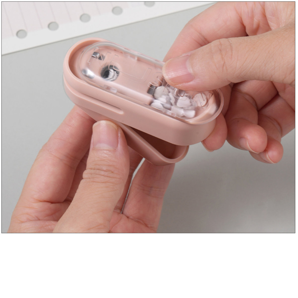 Perforator o gaura 10 coli Nusign, roz, plastic, portabil, diametru 6 mm, adancime 12 mm, dimensiuni 72x28x63 mm [2]