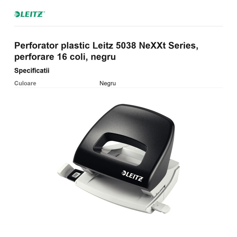Perforator plastic Leitz 5038 NeXXt Series, perforare 16 coli, negru [3]