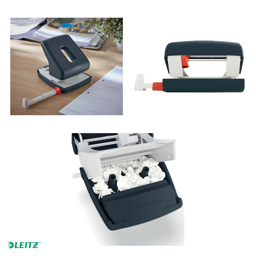 Perforator plastic Leitz Cosy 5004, pentru documente perforate, perforare 30 coli, gri Antracit [5]