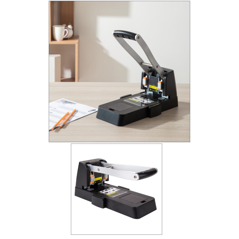 Perforator profesional 150 coli, distanta 80 mm, diametru 6 mm, constructie metalica, negru, pentru arhivare voluminoasa [4]