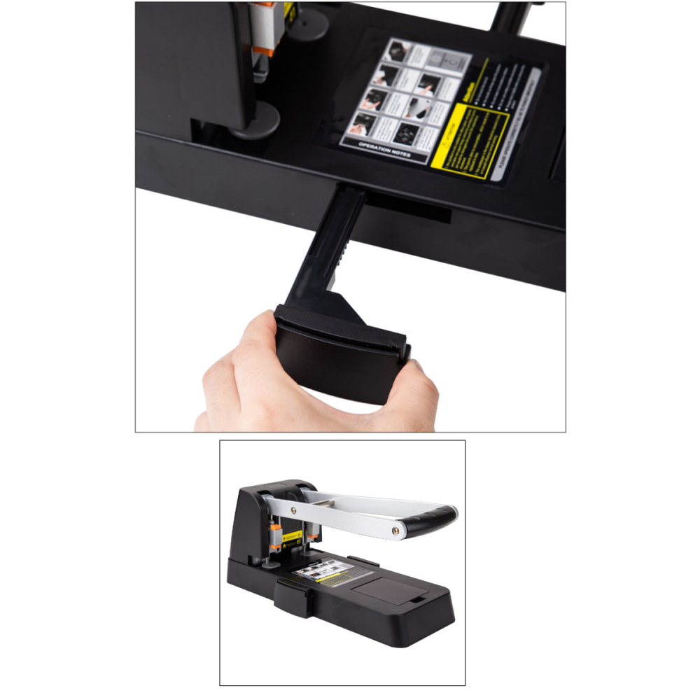 Perforator profesional 150 coli, distanta 80 mm, diametru 6 mm, constructie metalica, negru, pentru arhivare voluminoasa [2]