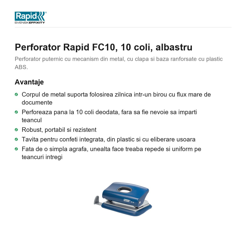 Perforator Rapid FC10, 10 coli, albastru [2]