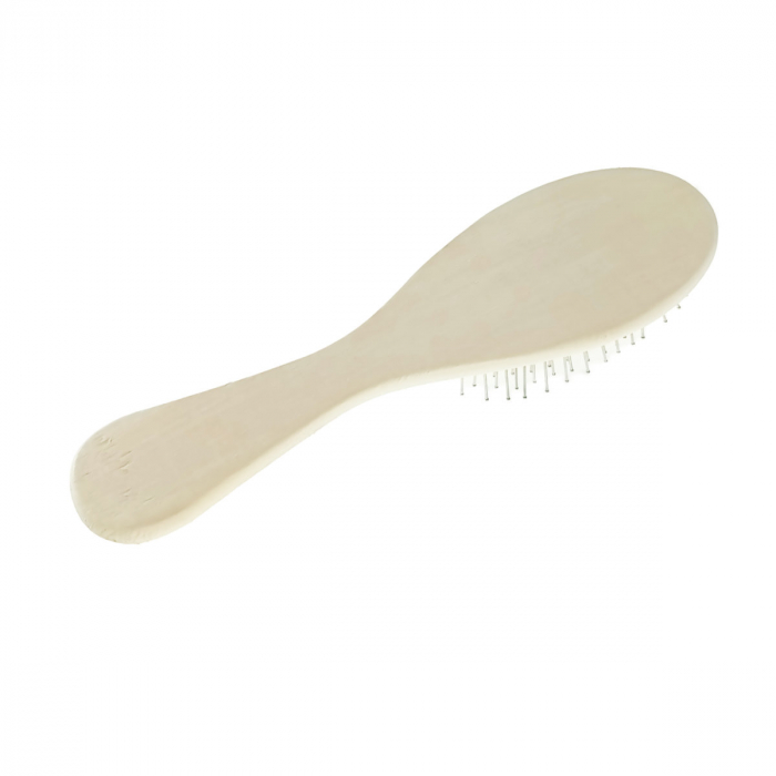 Perie de par din lemn natur, V3-325, cu perii tip ac gamalie metalice [5]