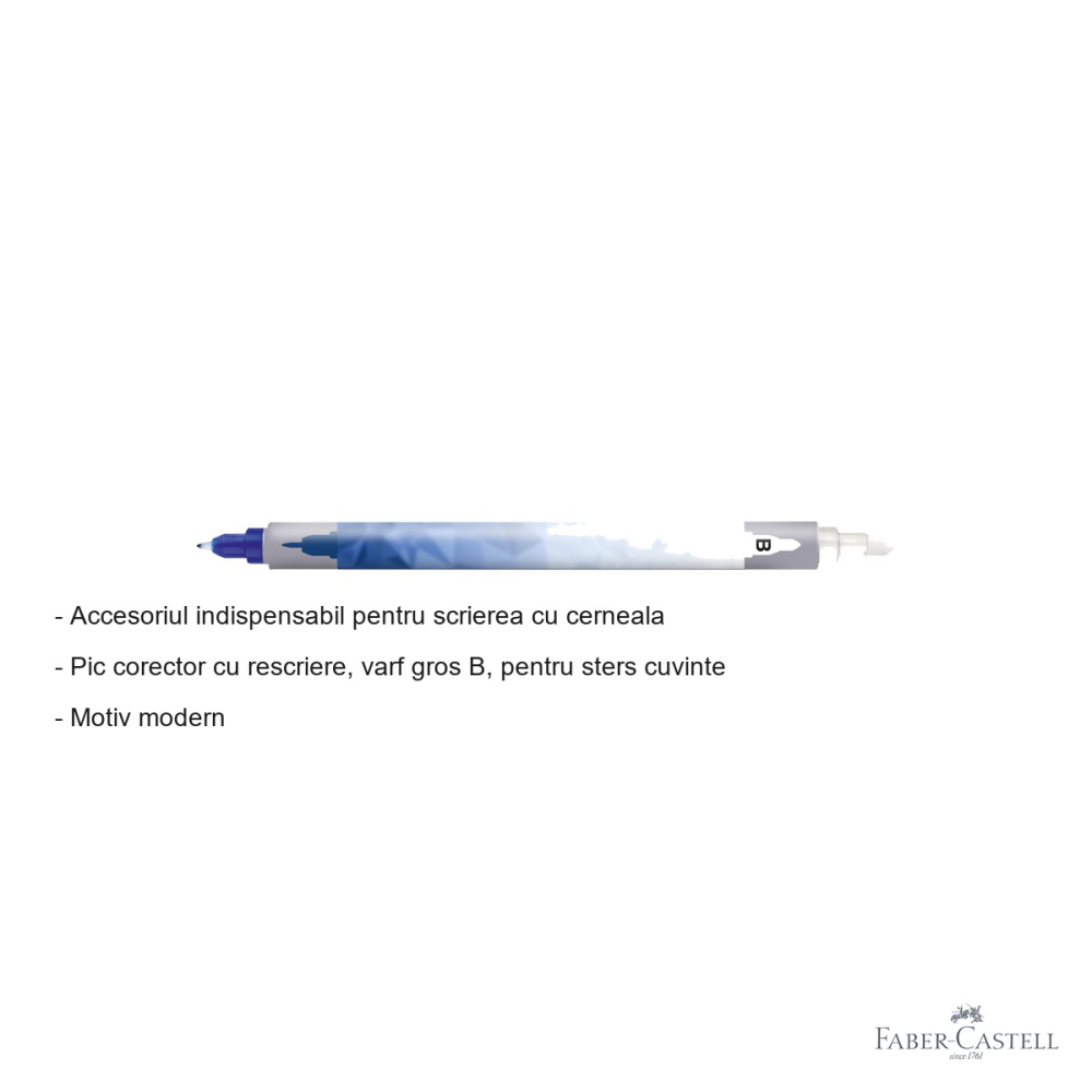 Pic cu rescriere varf gros B Faber-Castell Scribolino, accesoriu pentru corectarea scrierii cu cerneala [2]