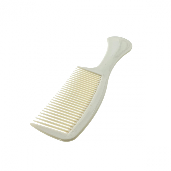 Pieptan cu maner, pentru coafare si ingrijirea parului, lungime 21.5 cm, Fashion dinozaur, 30 dinti rotunjiti, bej [2]