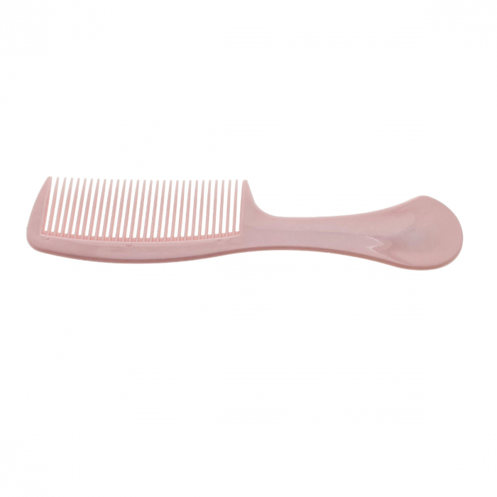 Pieptan cu maner, pentru coafare si ingrijirea parului, lungime 21.5 cm, Fashion dinozaur, 30 dinti rotunjiti, roz [3]
