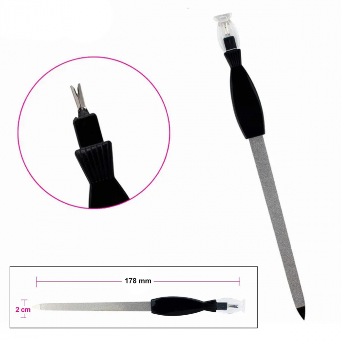 Pila manichiura cu dispozitiv pentru cuticule, J9-V15 00022, argintie cu negru [5]