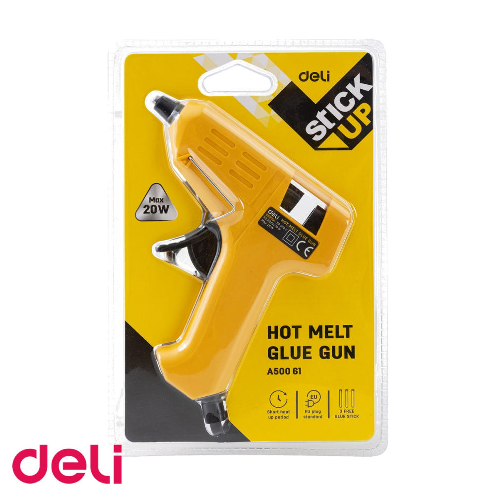 Pistol de lipit cu silicon Deli 20W, cu rezerve incluse, pentru proiecte creative si reparatii [4]