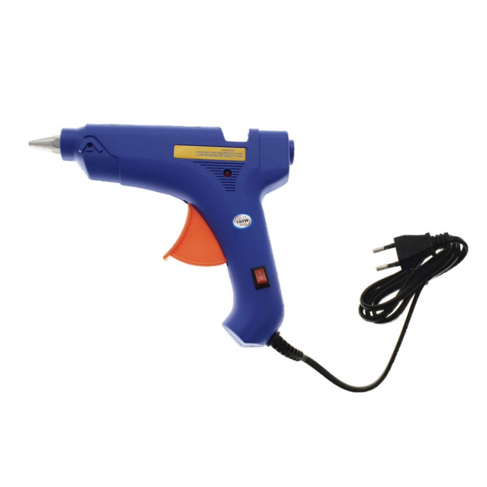 Pistol de lipit din plastic FAE-30099,100w, cu intrerupator, albastru [4]