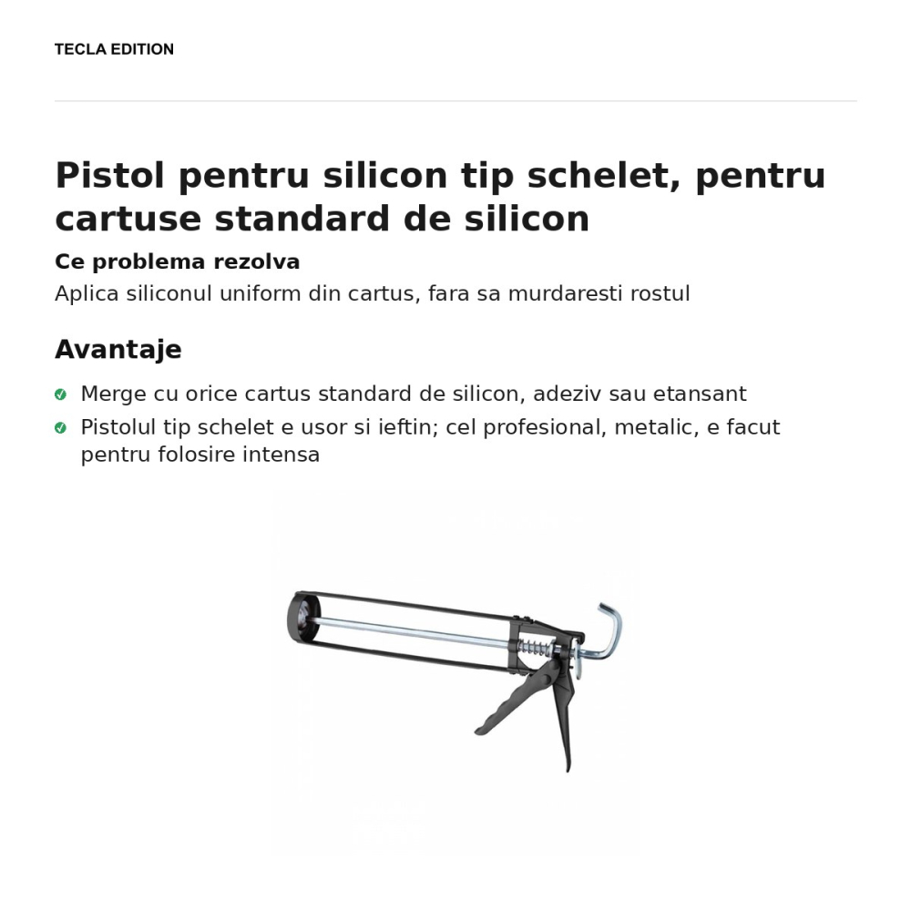 Pistol pentru silicon tip schelet, pentru cartuse standard de silicon [2]