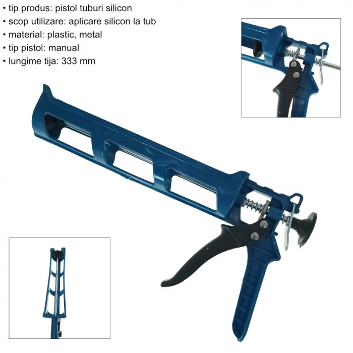 Pistol pentru tuburi de silicon, FS-12027-BL, din plastic, albastru [6]