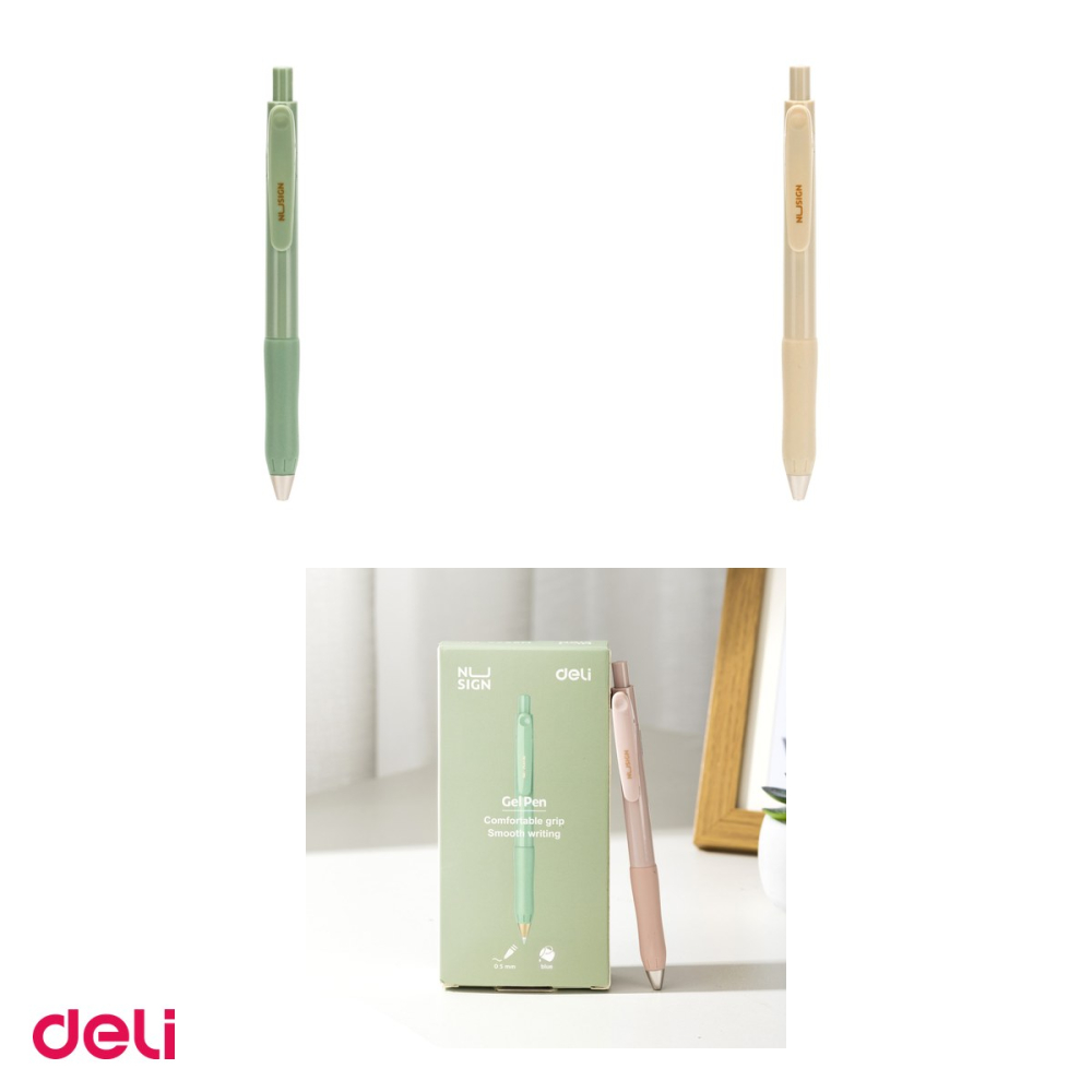 Pix cu gel Deli, cu mecanism, varf 0.5 mm, cerneala albastra [4]