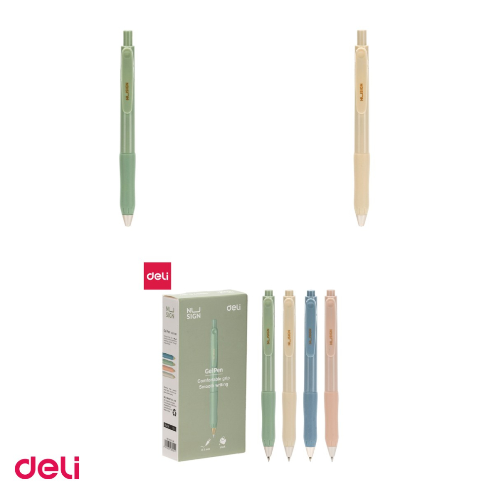 Pix cu gel Deli, cu mecanism, varf 0.5 mm, cerneala neagra [4]