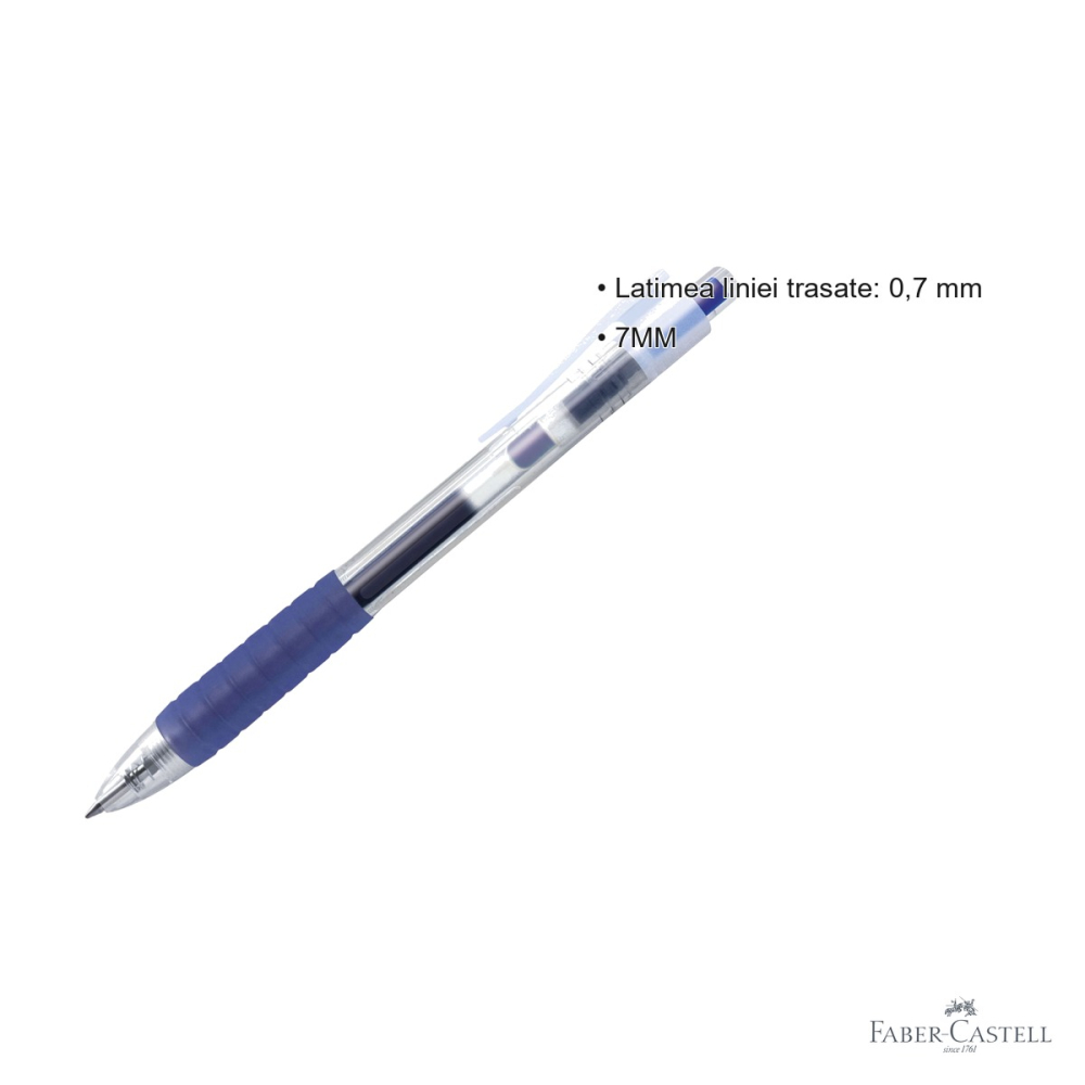 Pix cu gel Faber-Castell Fast Gel 0.7mm, uscare rapida, scriere fluida, albastru [3]