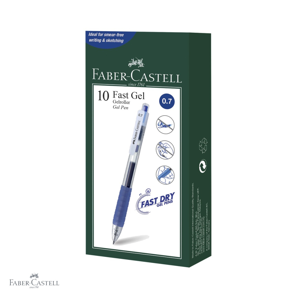 Pix cu gel Faber-Castell Fast Gel 0.7mm, uscare rapida, scriere fluida, albastru [4]