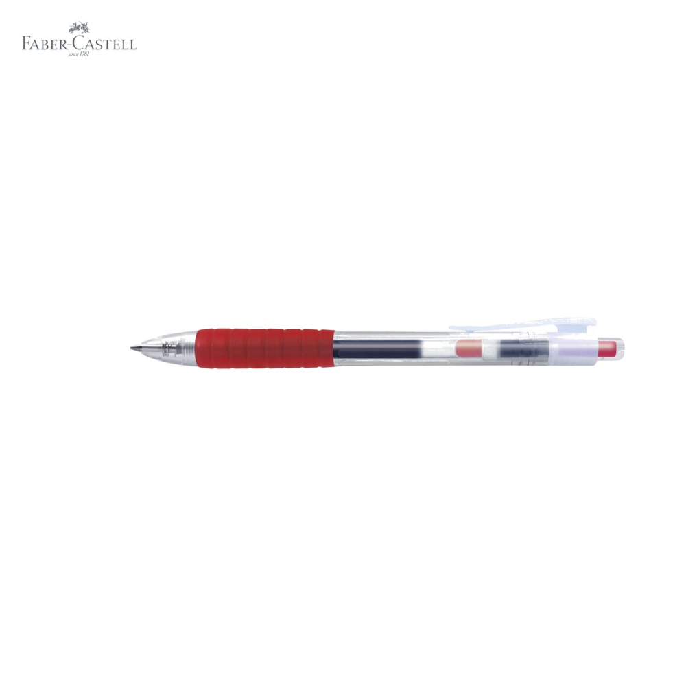 Pix cu gel Faber-Castell Fast Gel, scriere rapida 0.7 mm, rosu, mina retractabila [5]
