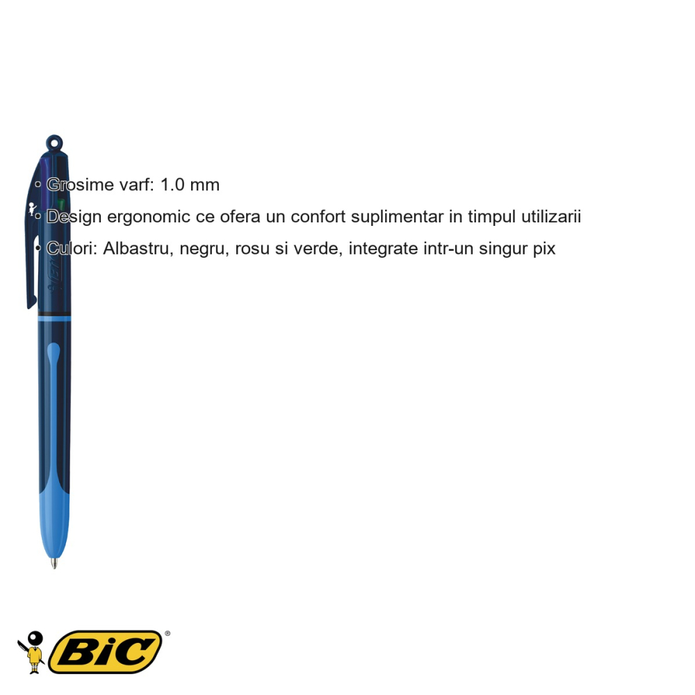 Pix cu mecanism 4 culori Bic Smooth Drop Hybrid, cerneala fluida, pentru birou si scoala [3]