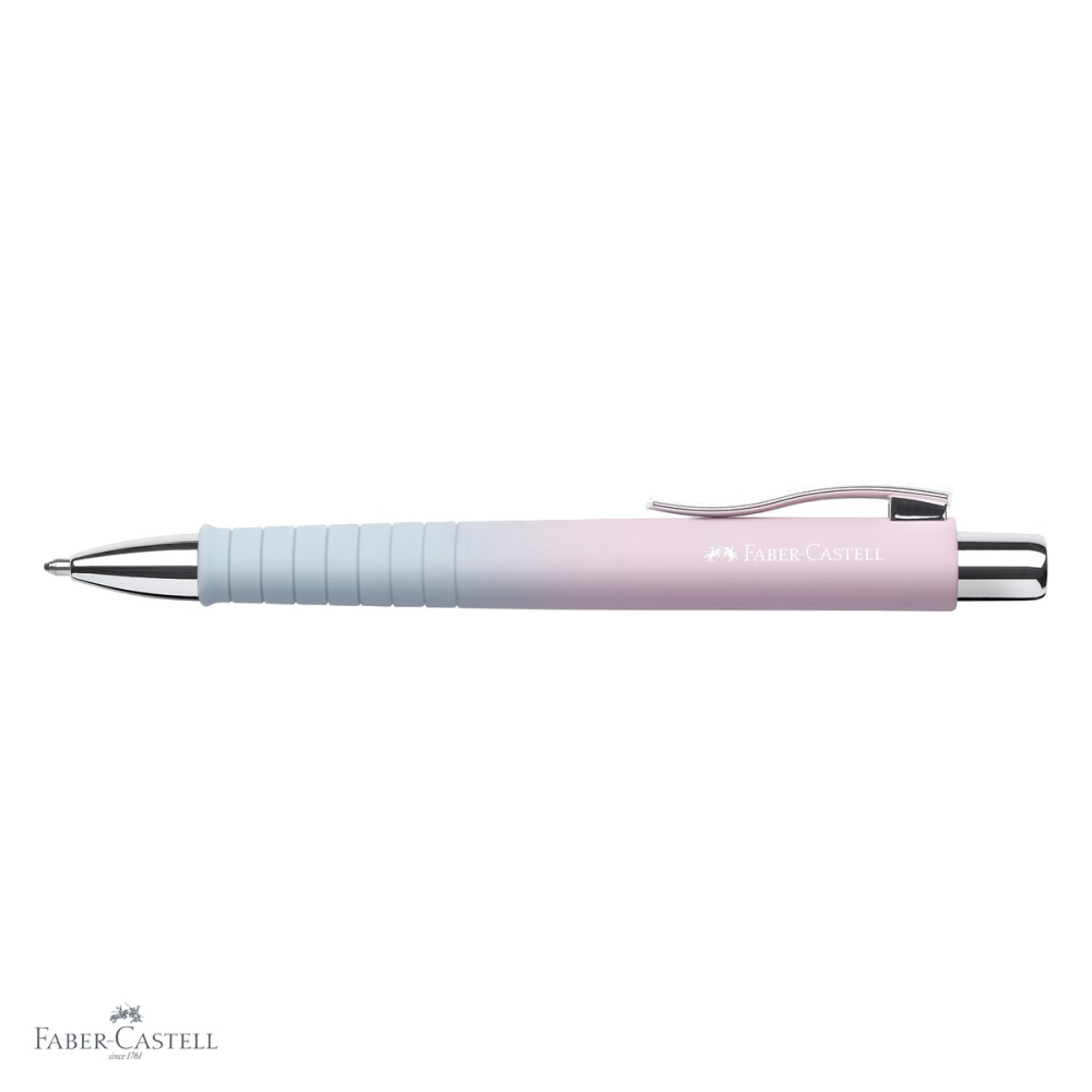 Pix cu mecanism Faber-Castell Flow Poly Ball XB, culoare bleu-roz gradient, forma triunghiulara ergonomica [4]