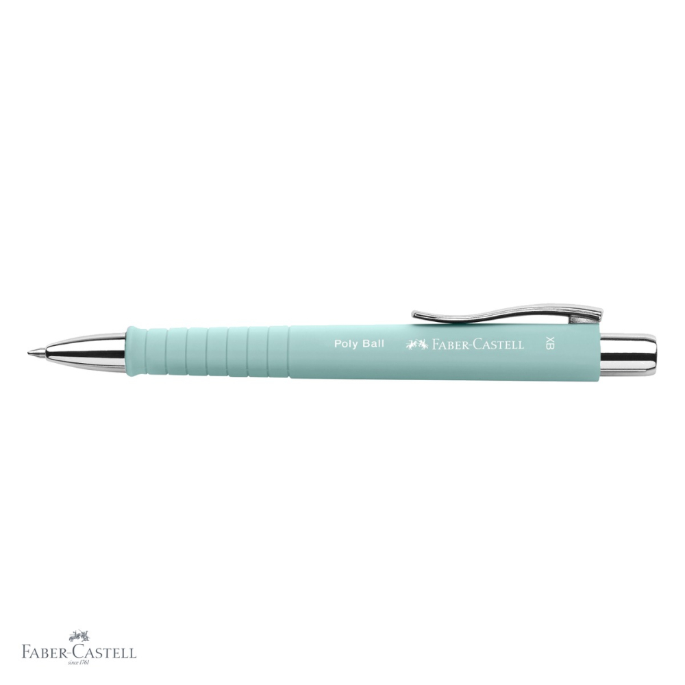 Pix cu mecanism Faber-Castell Poly Ball Bleu Caraibe, grip ergonomic triunghiular, mina albastra XB, editie limitata [4]