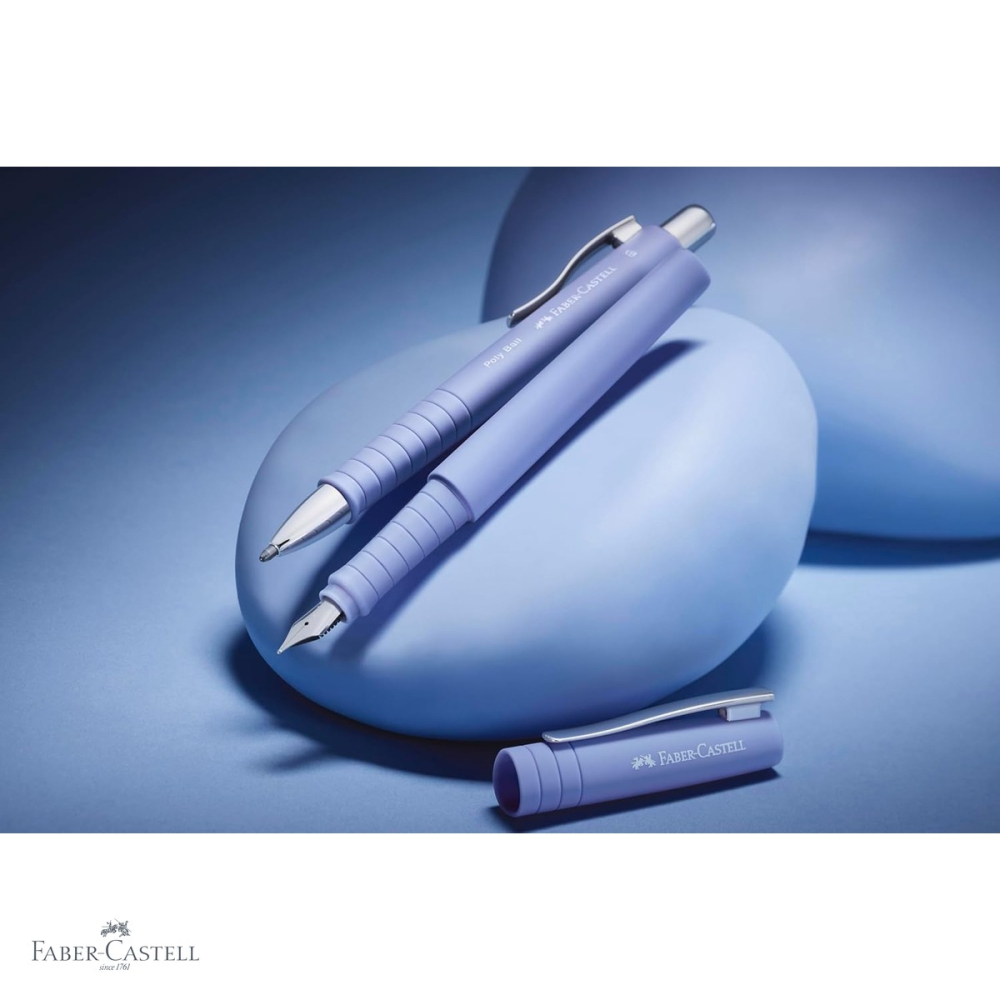 Pix cu mecanism Faber-Castell Poly Ball, grip ergonomic triunghiular, culoare lila iris, rezerva XB albastra [4]