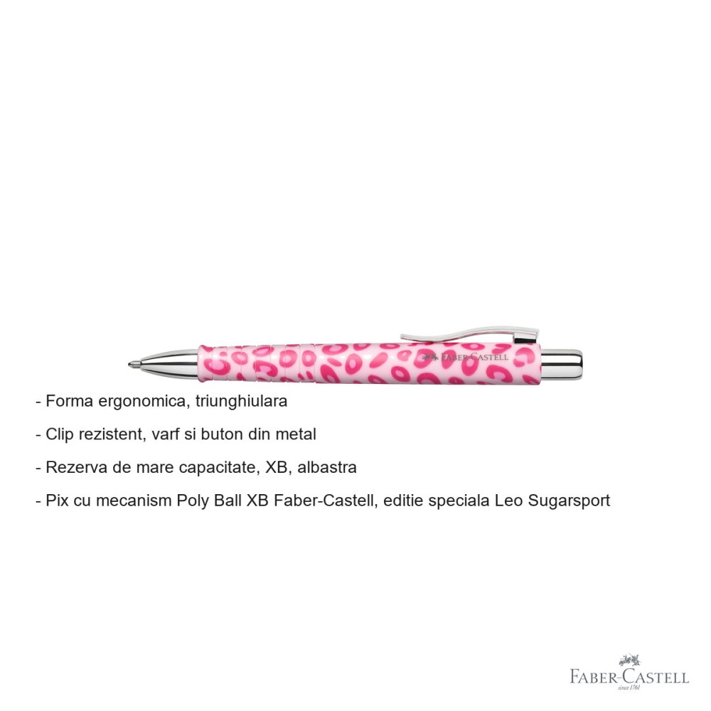 Pix cu mecanism Faber-Castell Poly Ball XB, editie speciala Leo Sugarspots, grip ergonomic triunghiular [2]