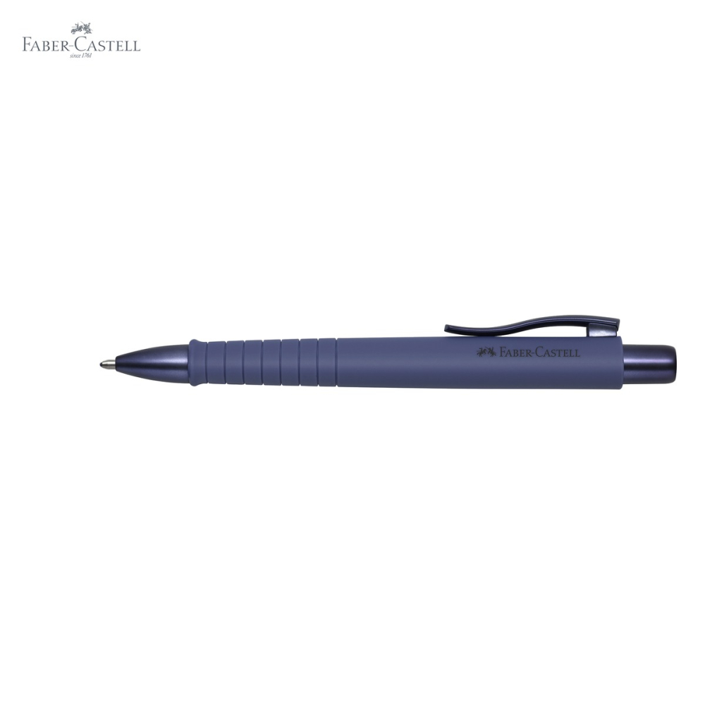 Pix cu mecanism Faber-Castell Poly Ball XB Urban 2025, culoare bleumarin, varf extra-lat, forma triunghiulara ergonomica [5]