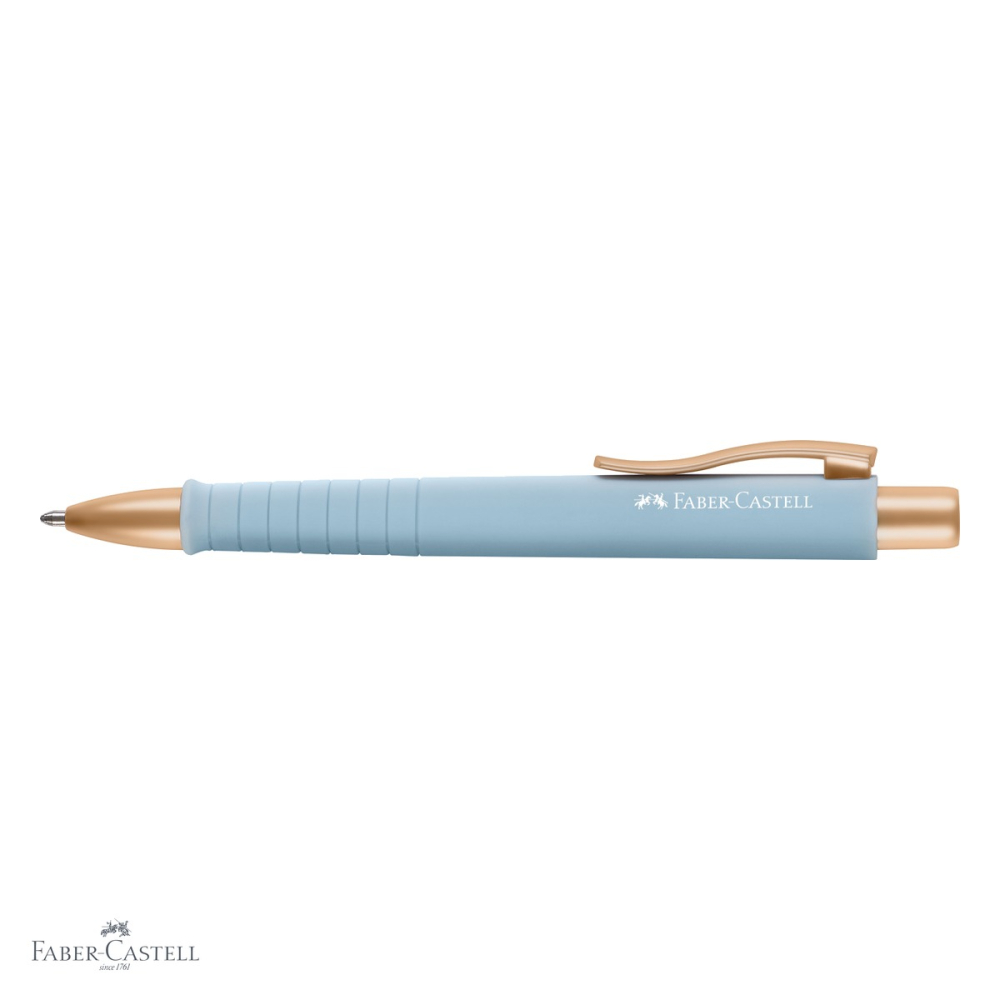 Pix cu mecanism Faber-Castell Poly Ball XB Urban, scriere groasa albastra, design bleu-auriu elegant [4]