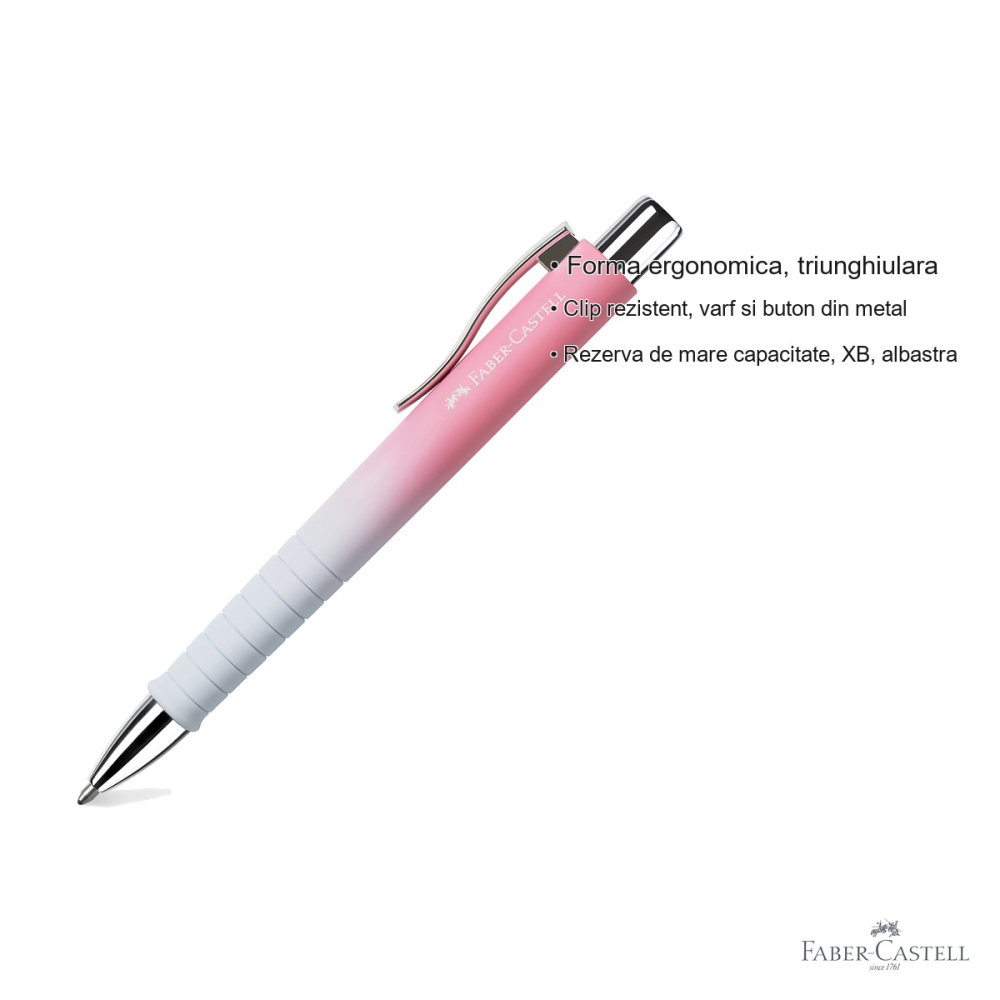 Pix cu mecanism Faber-Castell Poly Ball XB Urban Summer Edition Sunset, varf extra-lat, grip ergonomic triunghiular [3]